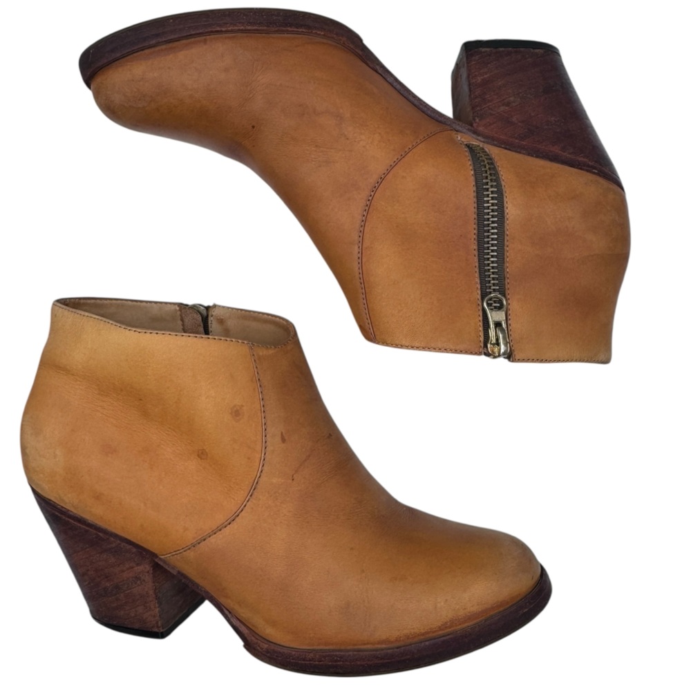 Fortress of Inca Handmade in Peru Women's Tan Leather Ankle Boots - Size 8